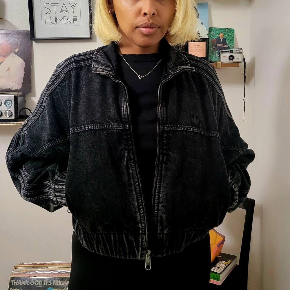Adidas Women's Black Denim Jacket